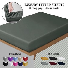 Full Fitted Sheet 25 cm Extra Deep Single Double King Super King Size Bed Sheets