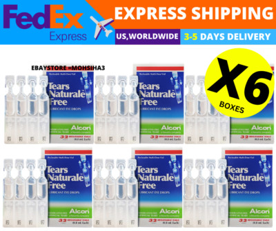 ALCON TEARS NATURALE FREE 32 Vial 0.8ml LUBRICANT EYE DROPS RELIEVER ( X 6 )