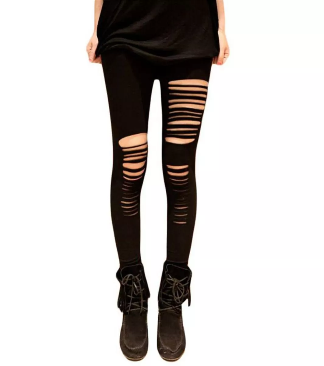 Jean leggings with holes 2025