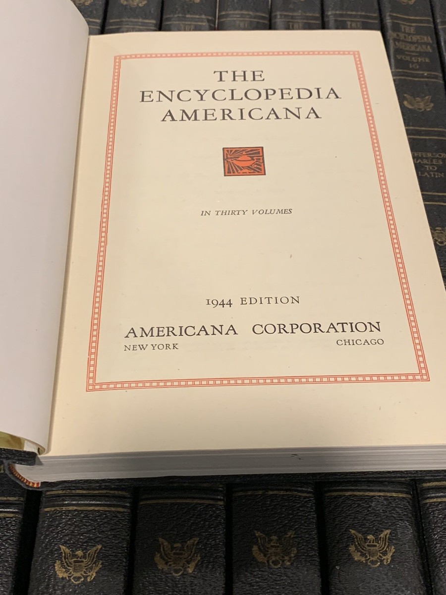 The Encyclopedia Americana 30 Volume Replacement Books 1944