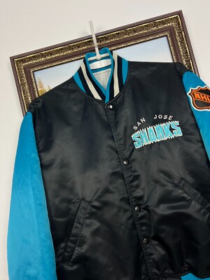 Vintage 90s Starter Center Ice San Jose Sharks NHL Black Satin