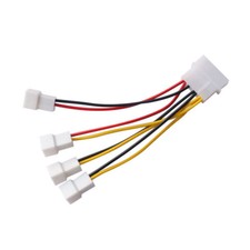 adjust speed 4x 3Pin Fans to D type 4Pin Molex Power Y-Splitter Cable 12v/7v/5v
