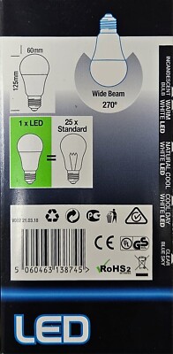 Supacell 15w 100w LED GLS Classic ES E27 1400 Lumens Cool White  
