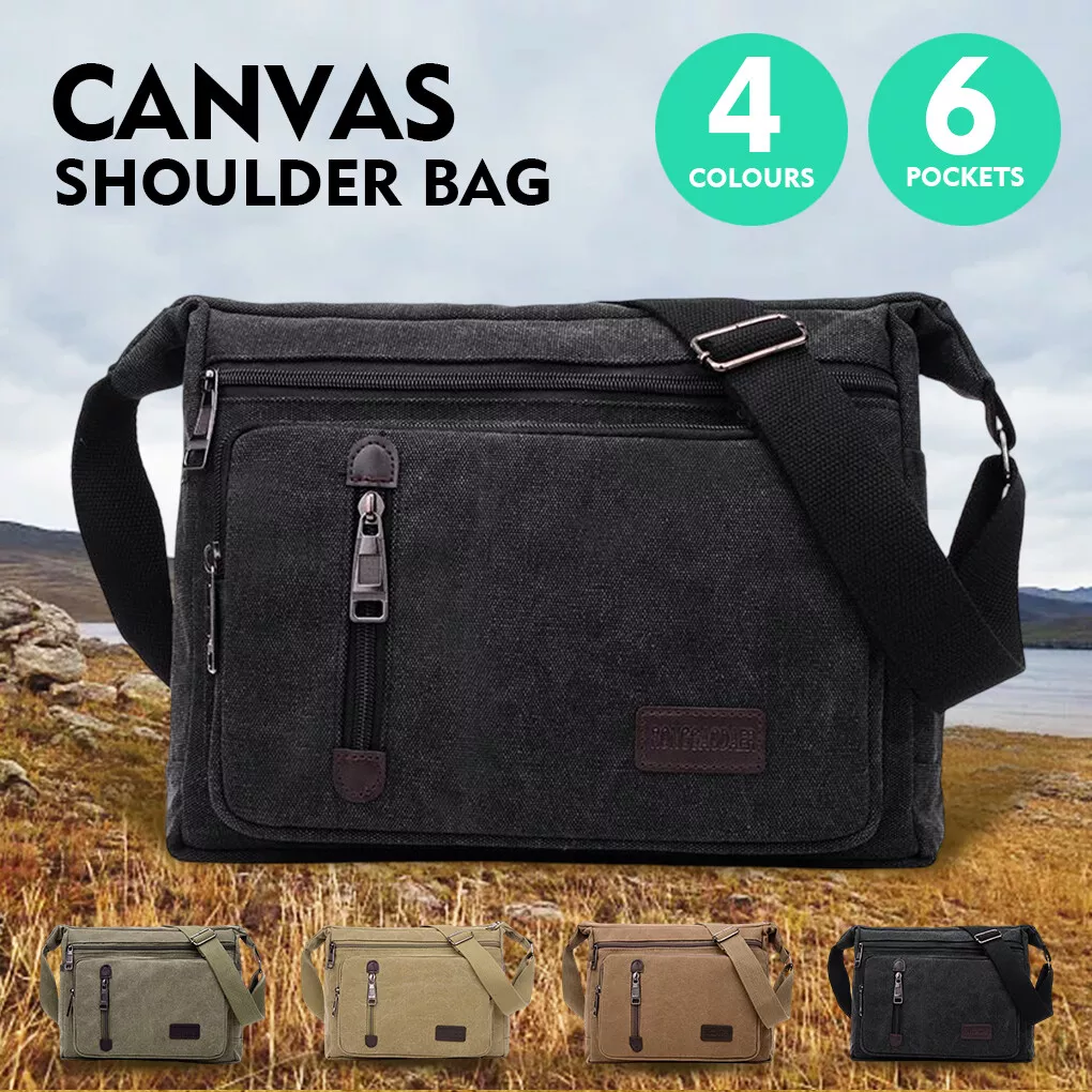 Retro Men s Canvas Shoulder Messenger Bag Crossbody Satchel School