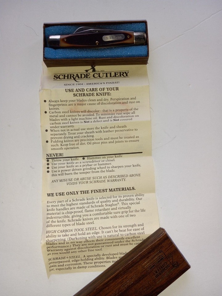 SCHRADE CUTLERY POCKET KNIFE LL BEAN OLD TIMER MADE IN USA NEW eBay