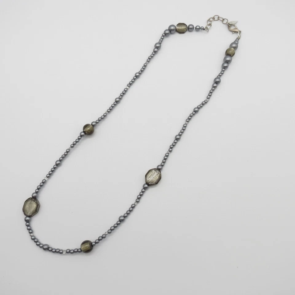Coldwater Creek 灰色玻璃泡沫串珠项链波西米亚 27 * — 第 2/4 张图片