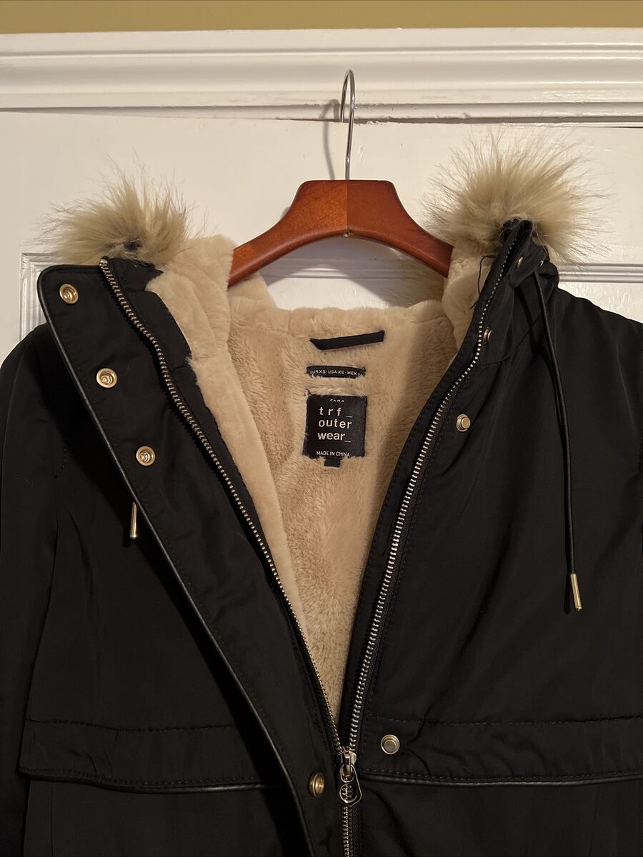Zara TRF Black Parka Jacket Coat Extra Small XS | eBay Zara TRF Black Parka Jacket Coat Extra Small XS | eBay