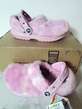 Crocs Classic Fur Sure Womens 5 Furry Fuzzy Pink Ballerina TyeDye In-store Tryon