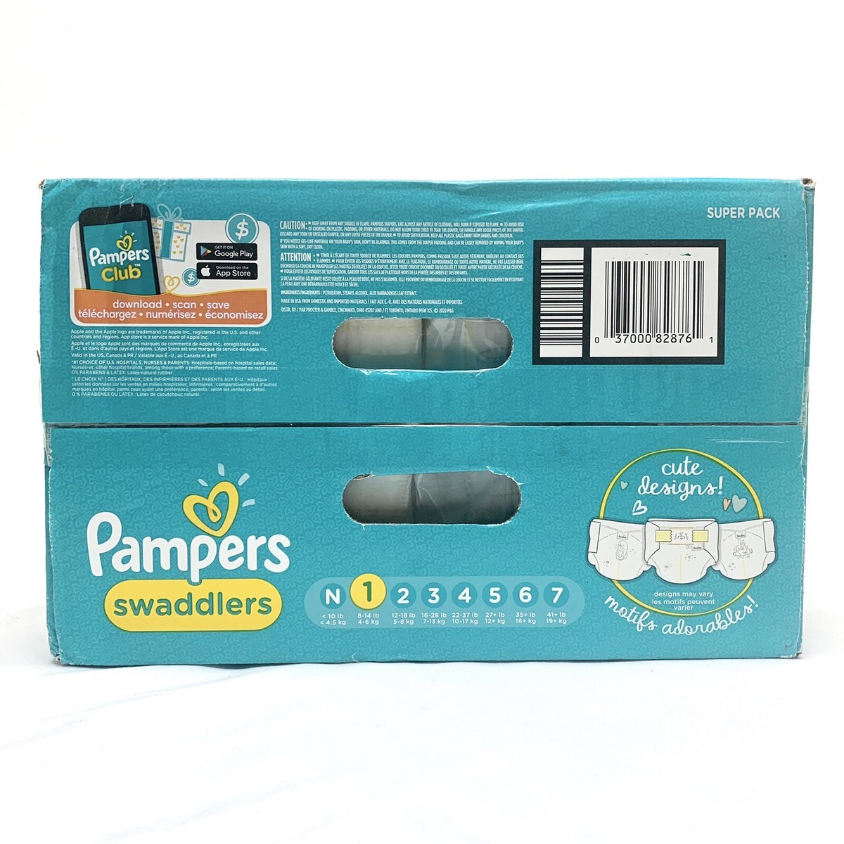 Pampers Swaddlers Active Baby Diapers Super Pack - Size 1 - 96ct