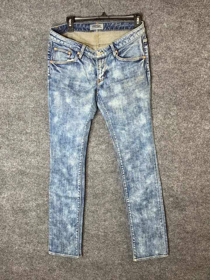 Jeans Wesc Denim Talla 30 30x33 Para Mujer Damas Blizzard Recto EVE Azul Elástico Foto 2 de 4