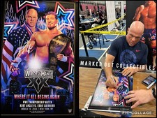 Kurt Angle Signed WWE Wrestlemania XX 12x18 Poster WWF TNA AEW Proof