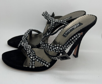 Francesco Sacco Women's Shoes Suede Twisted Crystal Size 41 Italy Retail $796