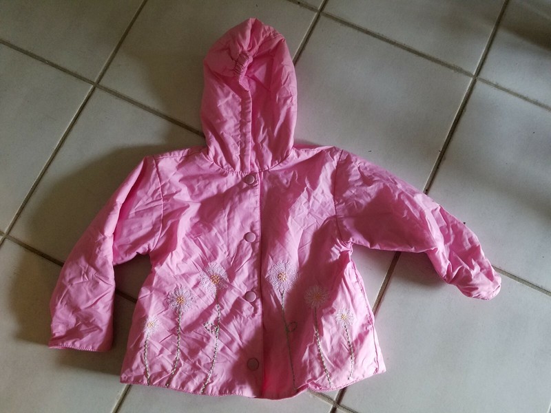 Younger Girls sz large L pink reversible hooded jacket coat Samara