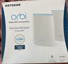 Netgear Orbi AC3000 Trri-Band Wireless Router - White, Pack of 2 RBK50-100NAS 