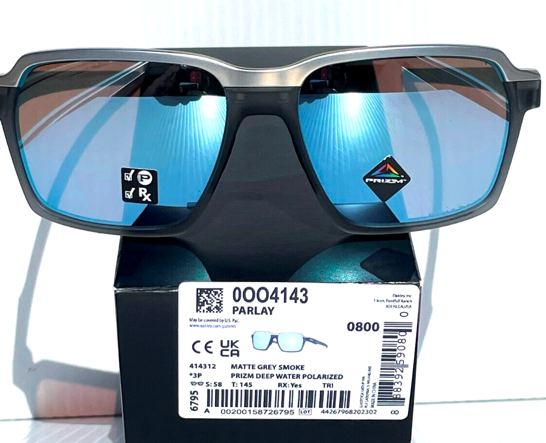 NEW Oakley PARLAY Matte Grey Smoke POLARIZED PRIZM Deep NEW Oakley PARLAY Matte Grey Smoke POLARIZED PRIZM Deep