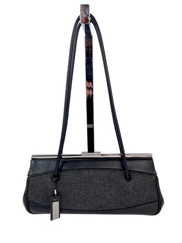 Gucci Black Denim and Leather Vintage Slide Frame Shoulder Bag Ebay Live