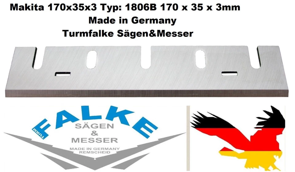 TURMFALKE SÄGEN&MESSER 6 Stück Makita Hobelmesser HSS 170x35x3 passend für Hobel 1806B