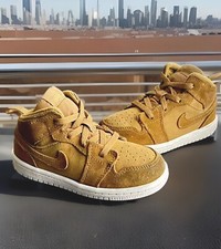 NIKE AIR JORDAN 1 RETRO MID SUEDE WHEAT HARVEST TODDLERS SIZE 8C