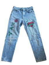 VTG LEE ARTSEY EMBELLISHED JEANS USA MADE SIZE 32 X 30