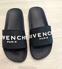 Givenchy Paris Black Logo Slide Sandals Rubber Slip-On Men’s US 8 EU 42