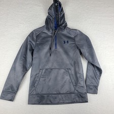 Under Armour Hoodie Mens Small Dark Gray Loose Coldgear 1/4 Zip Activewear