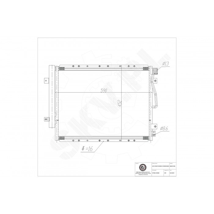 Condenseur de clim résistant aux fuites pour Kia Sorento I Van 976063E901