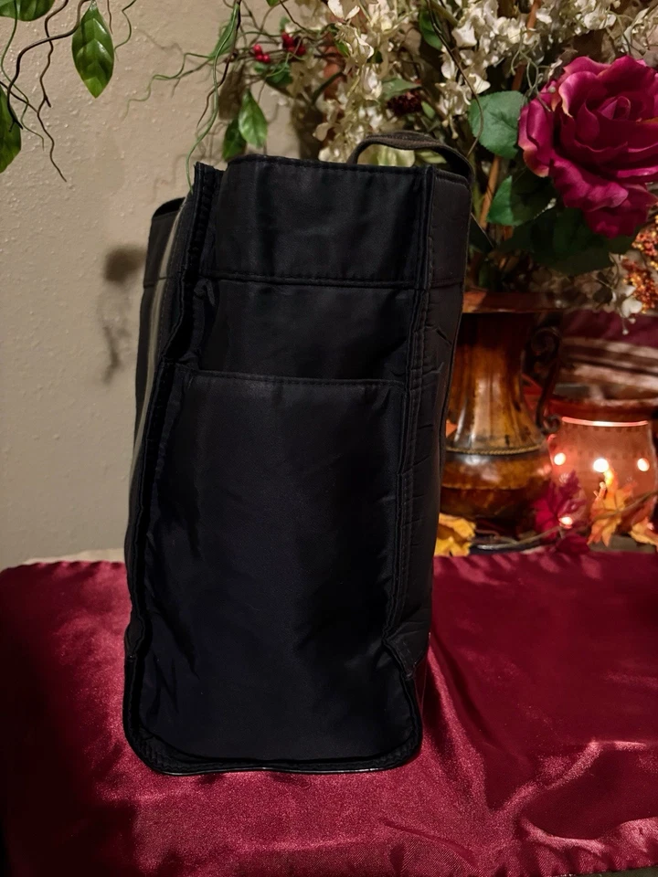 Tory Burch Ella “Small Logo” Black Patent Leather Shoulder Tote Bag Laptop Bag - Image 3 of 4