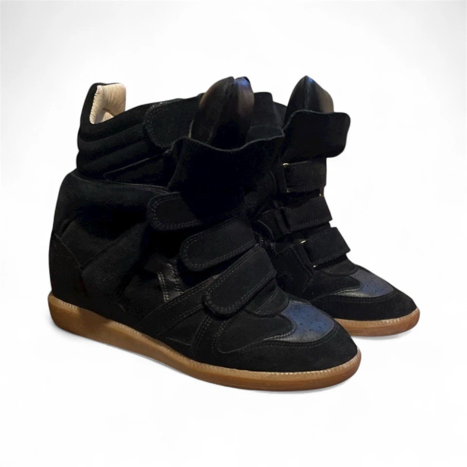 Isabel Marant Bekett Black Suede Leather Wedge - Image 3 of 4
