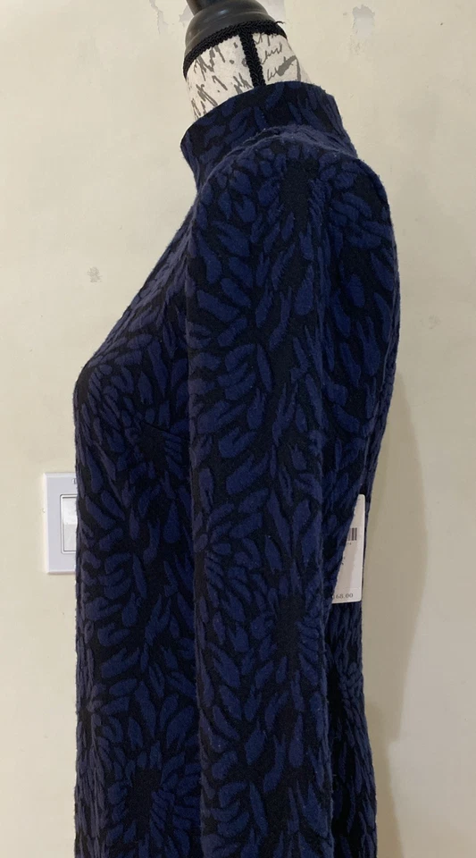 Hutch Anthropologie Michaela Textured Bell Sleeve Dress Blue Black Size Small - Image 4 of 4