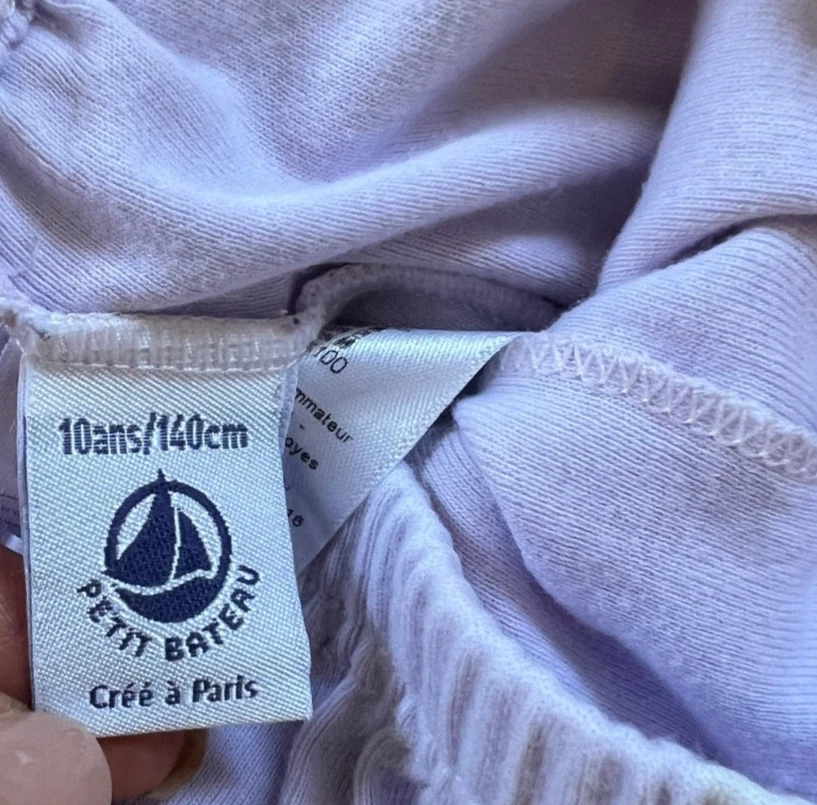 Pantalones cortos suaves Petite Bateau púrpura claro talla 10 Foto 2 de 4