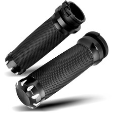 1inch Handlebar Grips, Cable Throttle Control Hand Grips Fit for Harley Black