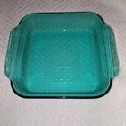 Vintage Pyrex 222-R Aqua Teal Peacock Basket Weave 8”X 8”X 2” 2qt Baking Pan