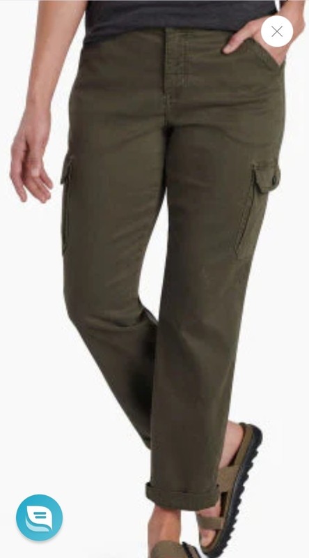 Nwt $109 Kuhl KuhlKURVE Kultivatr Kargo Crop Sz 10 Sage