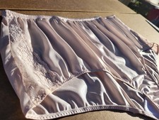 Vtg 70s 80s Bridal Nude Peach Nylon Lace Brief Sz 12 Deadstock Nylon USA 051405