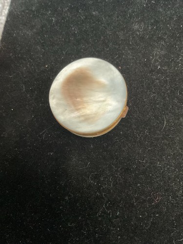 vintage abalone W/ Brass Pill Box