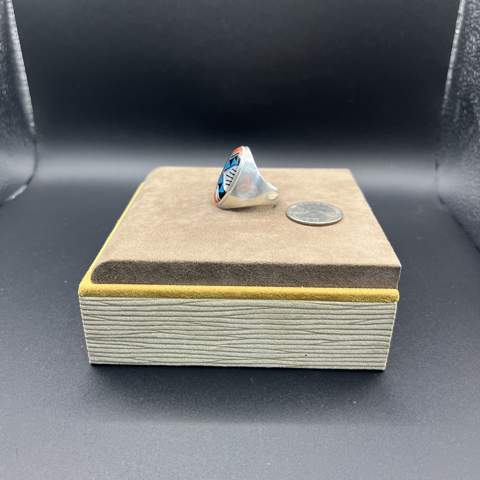 native american sterling ring - image 2