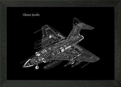 Gloster Javelin Framed Wall Art Poster Canvas Print Picture