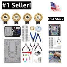 Complete Beading Supplies Set with Flocked Bead Board  Jewelry Tools for Adults