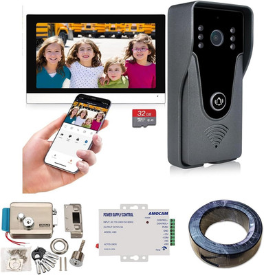 Wifi Video Intercom System + K80 Power Supply + Electric Door Lock + 150FT RVV 4