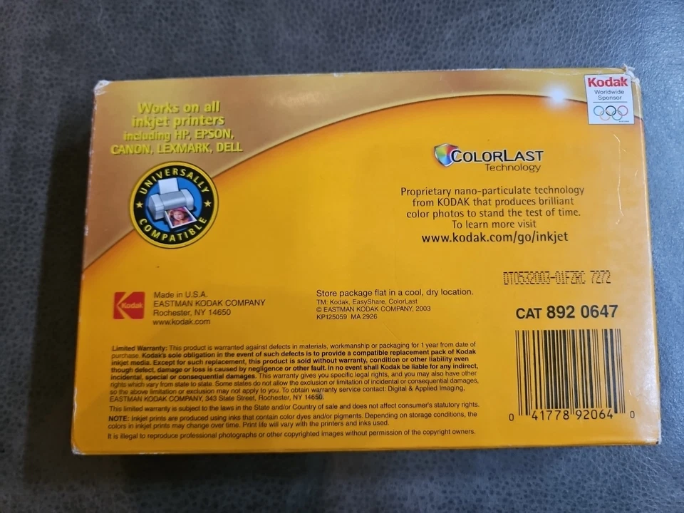 Kodak Ultima Photo Paper Package 100 Sheets High Gloss 4x6" Colorlast Photograph - Image 3 of 4