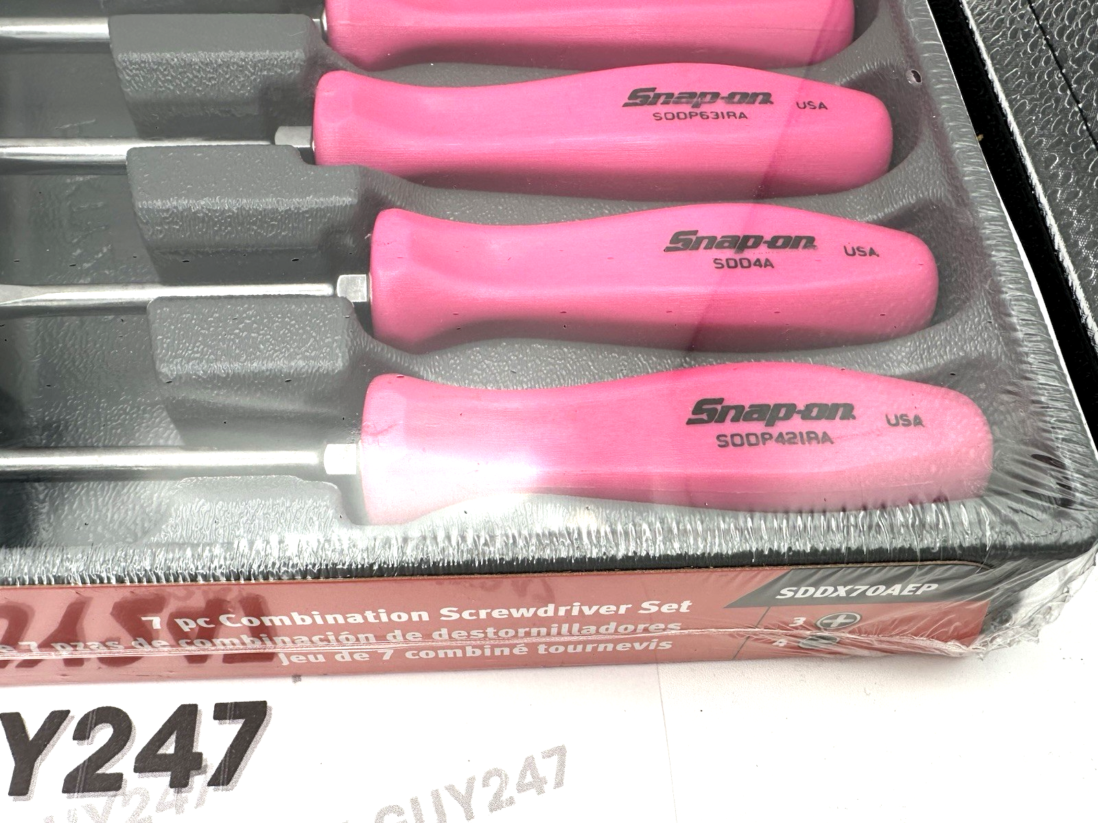 SNAP ON SDDX70A EP 7pc PINK HARD HANDLE Combination Screwdriver Set NEW ...