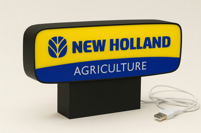 Lighted New Holland Agriculture Sign   9'' Wide   Farm Equipment Advertising