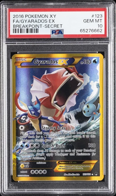2016 POKEMON XY BREAKPOINT SECRET #123 FULL ART/GYARADOS EX PSA 10