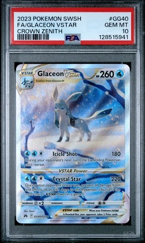 [PSA 10] Glaceon VSTAR GG40/GG70 Crown Zenith Holo Rare Galarian Gallery POKEMON