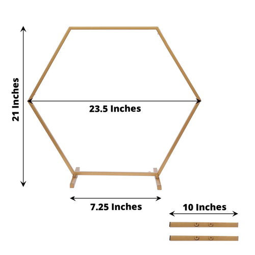 21" Gold Sechseck Tisch Bogen Ständer - Elegant Hochzeit Herzstück Dekor - Bild 3 von 14