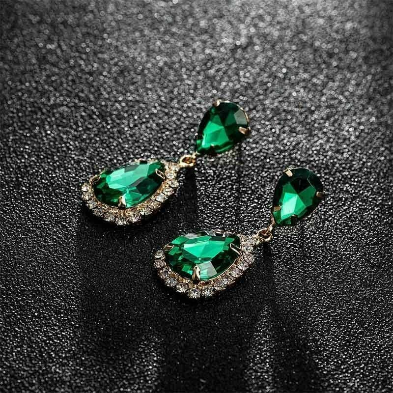 Drop Stud Crystal Wedding Bridal Water Earrings Dangle Bride Wedding Party Gift