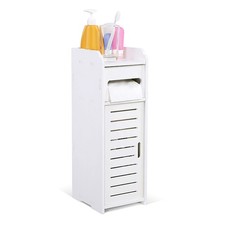 Waterproof Bathroom Storage Cabinet Free Standing Cabinet Organizer Unit White