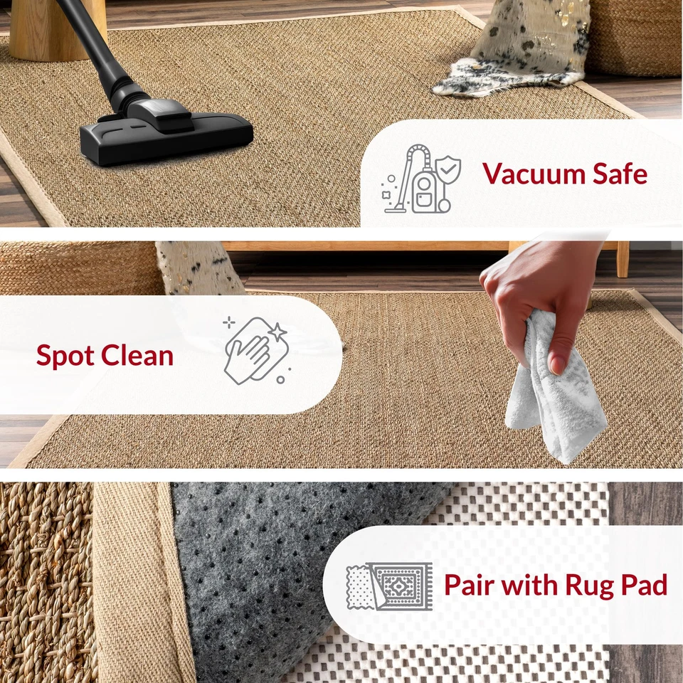 nuLOOM Elijah Farmhouse Seagrass Area Rug, 8' x 10', Beige - Image 3 of 4