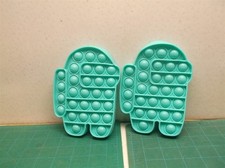 lot of 2 Blue-Green Among Us 7 Inch Pop it Fidget Toy