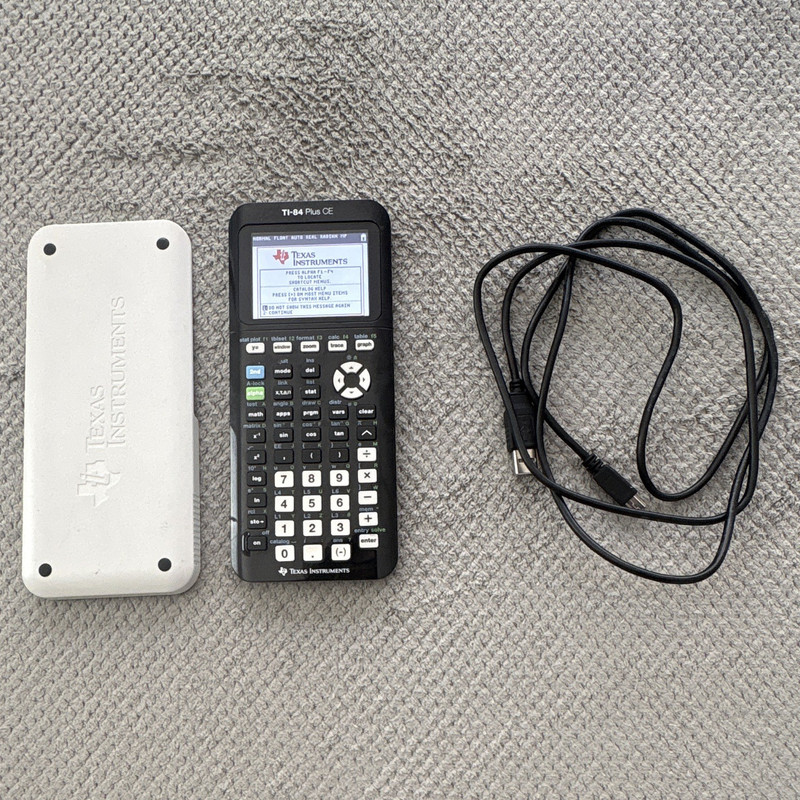 Texas Instruments TI-84 Plus CE Graphing Calculator, Cover, USB Cable, LCD